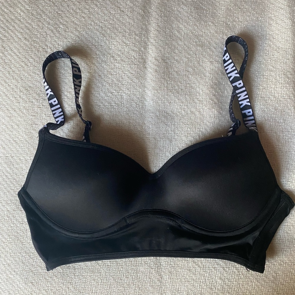 Pink Bustier Bralette. Color: Black. Size: Extra Small.